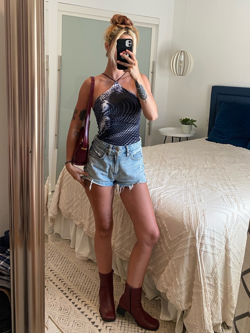 Cool Print Halter Bodysuit